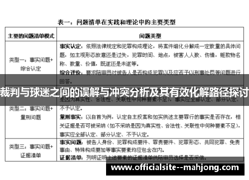 裁判与球迷之间的误解与冲突分析及其有效化解路径探讨